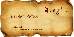 Mikó Éda névjegykártya